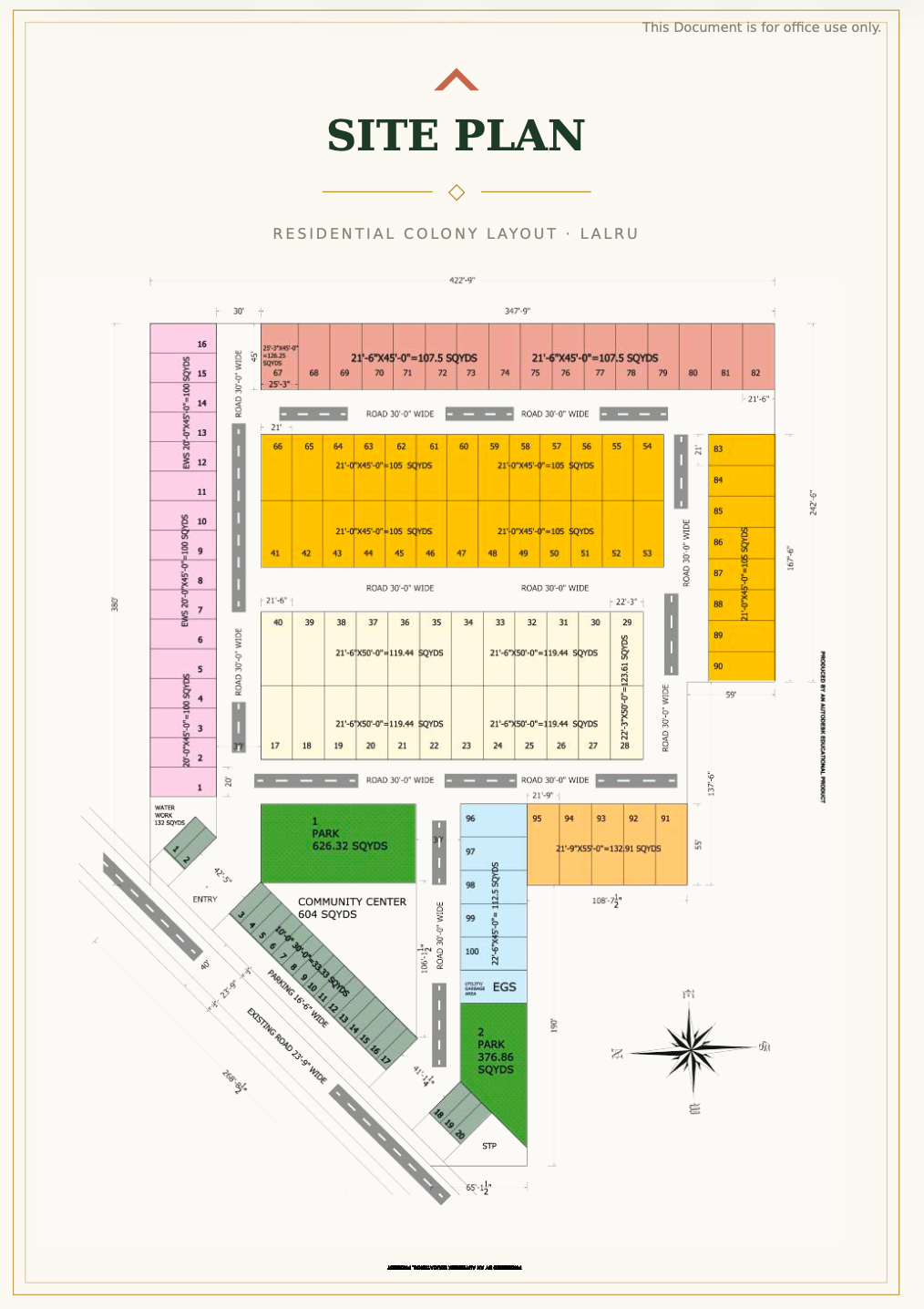 Elvooraa Greens master plan — gated township layout, Lalru